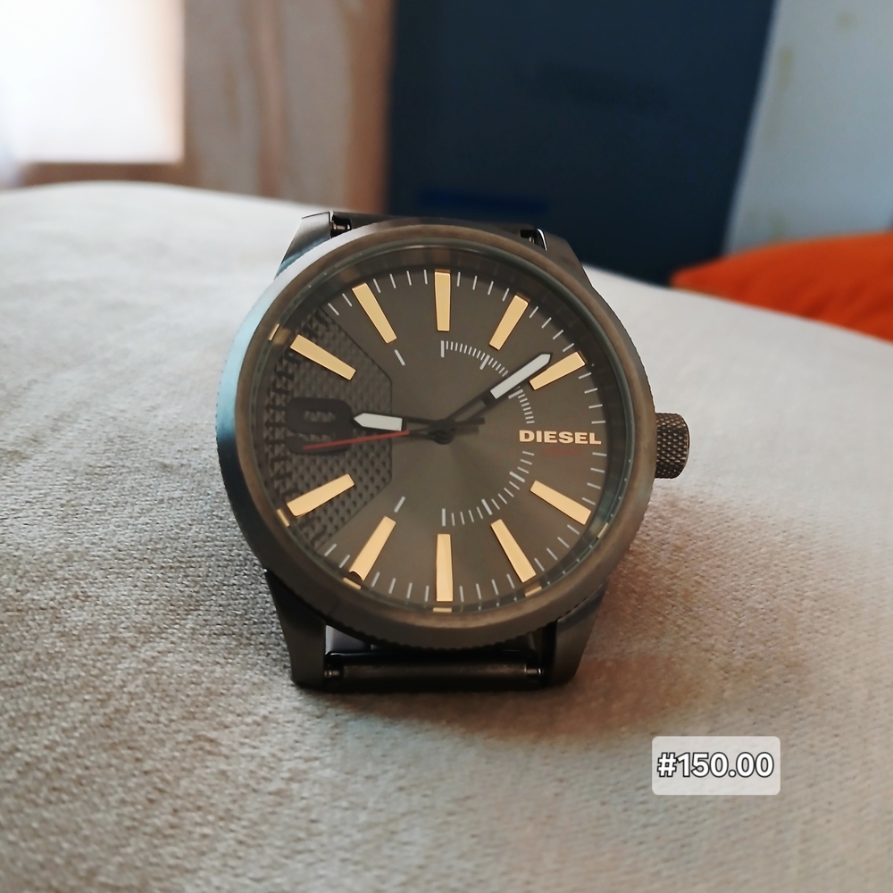 Diesel Charcoal and Silver Tone Watch